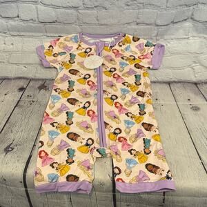 Kamilah Styles Princess Pattern Bamboo Shortie Romper